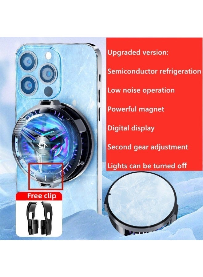 Strict Selection Of SL10 Magnetic Mobile Phone Radiator Semiconductor Game Cooling Artifact For IPhone Android Phone-Colour:Sl10 Black 【digital Display Version】 - Image 1