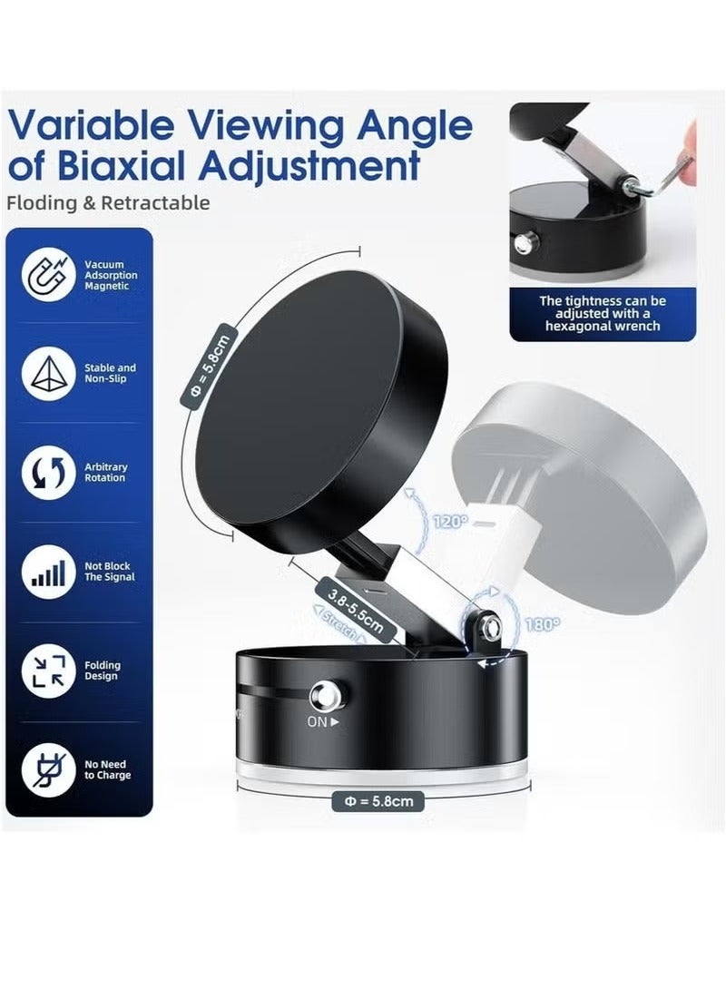 MIGOFAST Vacuum Suction Magnetic Car Phone Holder Magnetic Car Phone Holder For Car Dashboard Truck Windshield Table Suitable For Tablets Smartphones Flat Universal Magnetic Kit - Image 2