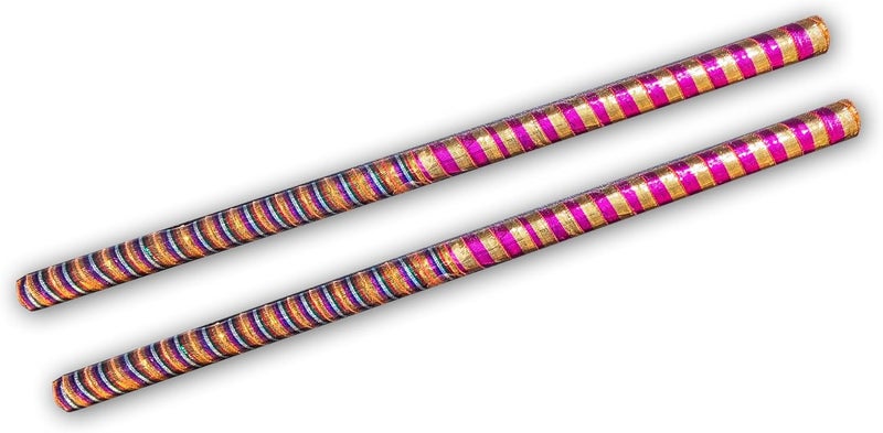 Aksharveda Wooden Dandiya Sticks for Garba and Navratri - Image 1