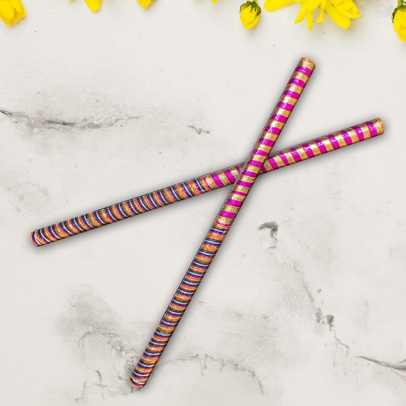 Aksharveda Wooden Dandiya Sticks for Garba and Navratri - Image 3