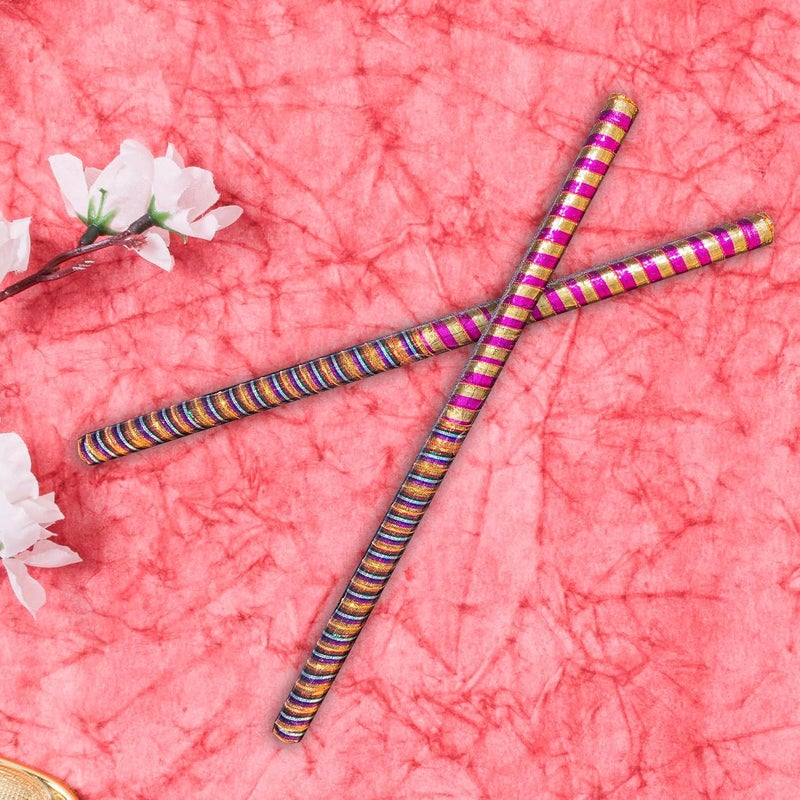 Aksharveda Wooden Dandiya Sticks for Garba and Navratri - Image 4