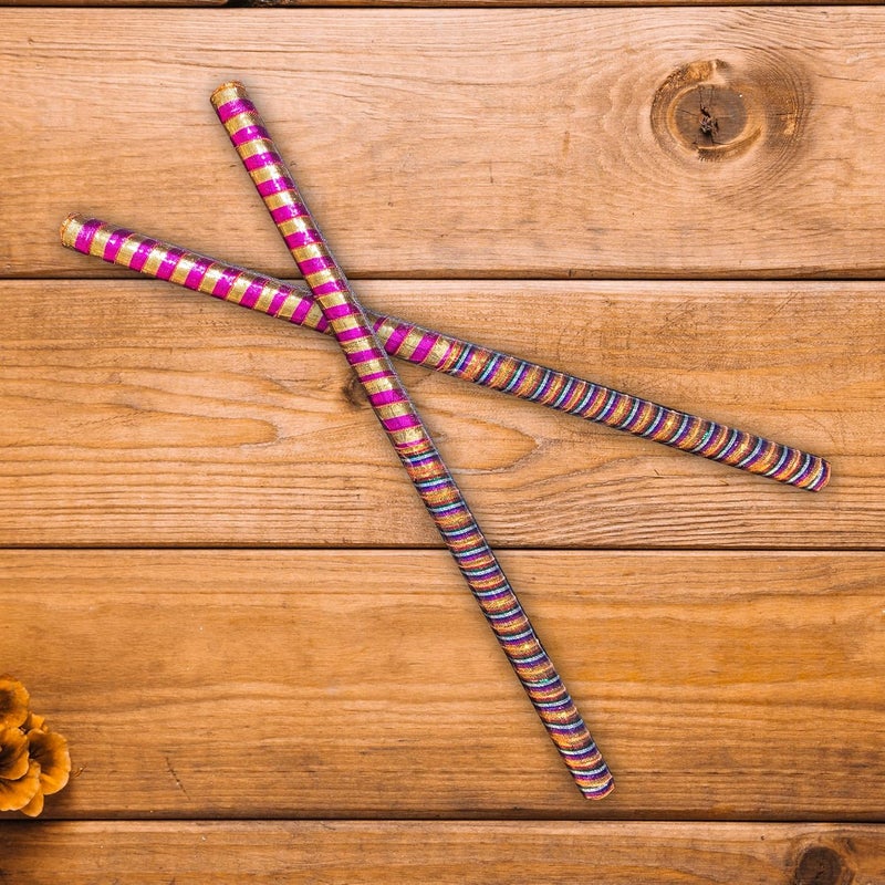 Aksharveda Wooden Dandiya Sticks for Garba and Navratri - Image 5