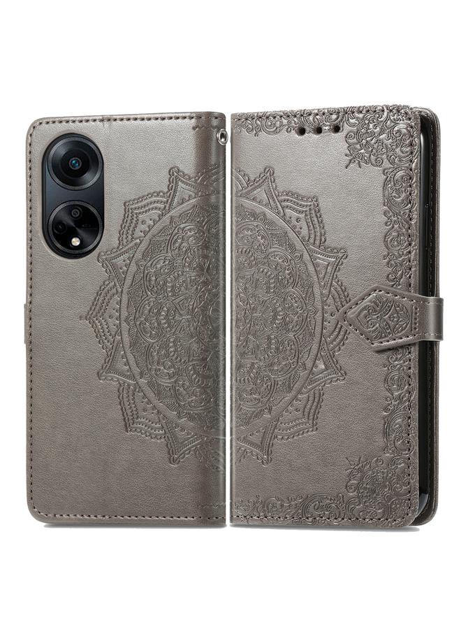 إيروريكس جراب هاتف OPPO A98 من الجلد المنقوش بزهرة ماندالا - Image 2