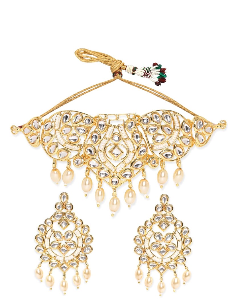 Rubans Beaded Design & Traditional Jewelry Necklace Set for Women & Girls | Handcrafted Jewelry | Ideal for Weddings, Ethnic Wear & Festive Occasions - Image 4