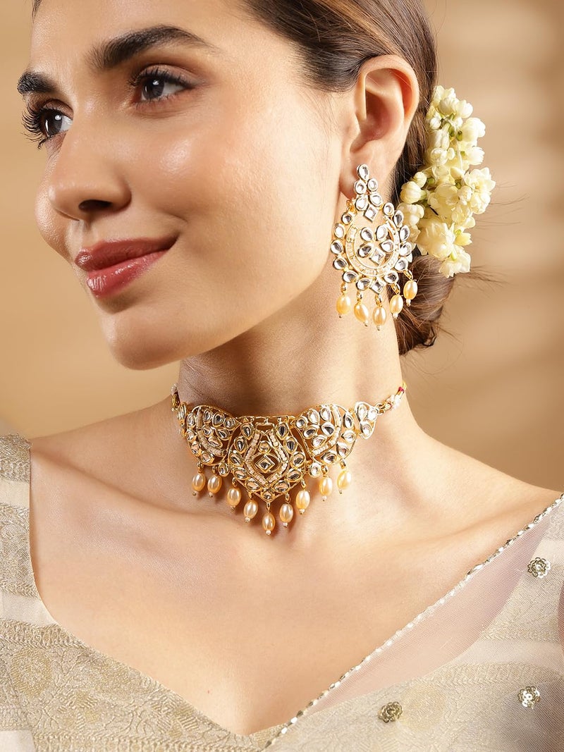 Rubans Beaded Design & Traditional Jewelry Necklace Set for Women & Girls | Handcrafted Jewelry | Ideal for Weddings, Ethnic Wear & Festive Occasions - Image 2