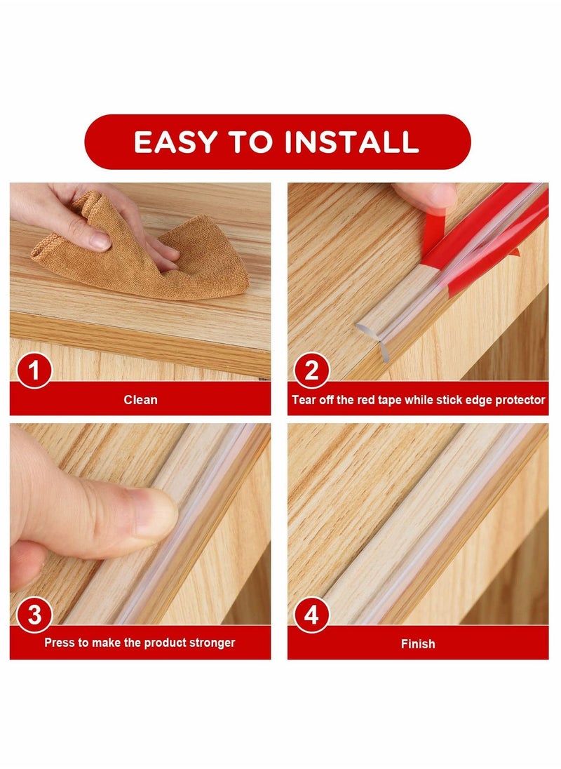 SYOSI - Baby Proofing, KASTWAVE Edge Protector Strip Clear, Silicone Soft Corner Protectors with Upgraded Pre-Taped Strong Adhesive, 6.6ft Edge Protectors for Cabinets, Tables, Drawers - Image 1