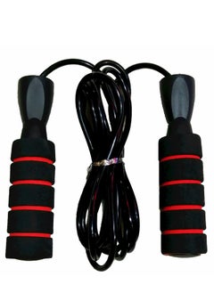 Generic Fully Adjustable Jump Rope With Bearing & Foam Handles - Black/Red  - Image 1