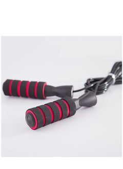 Generic Fully Adjustable Jump Rope With Bearing & Foam Handles - Black/Red  - Image 3