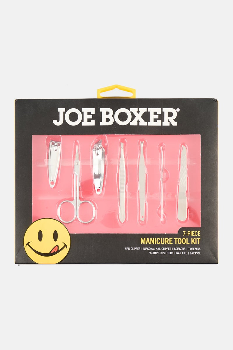 Joe Boxer Stainless Steel 7 Pcs Manicure Tool Kit, Silver  - Image 1