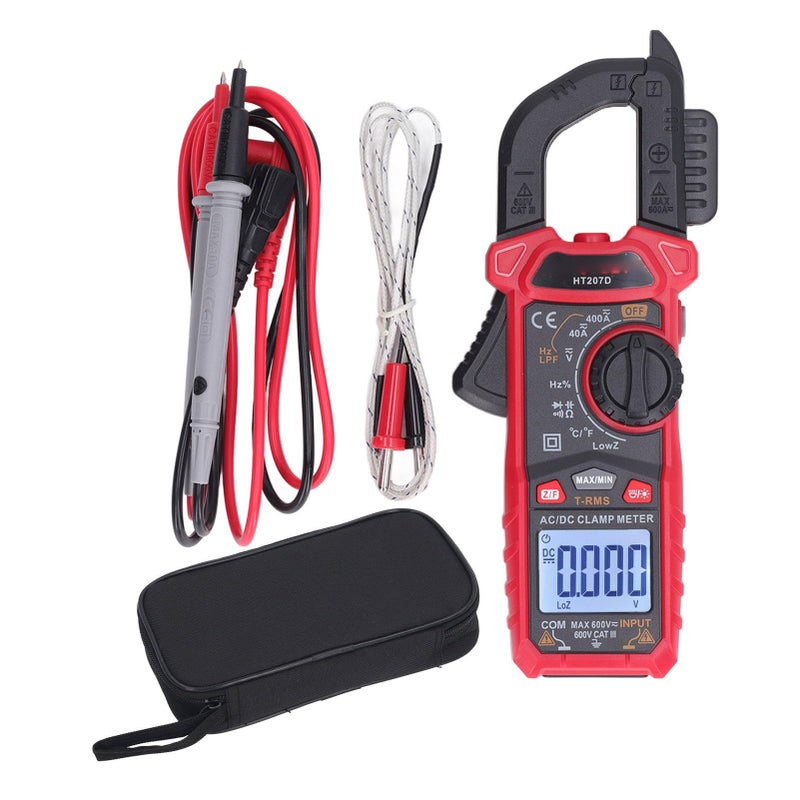 Digital Clamp Voltmeter Tester with LED Flashlight Auto Shut Off Low Power Indicator - Image 2