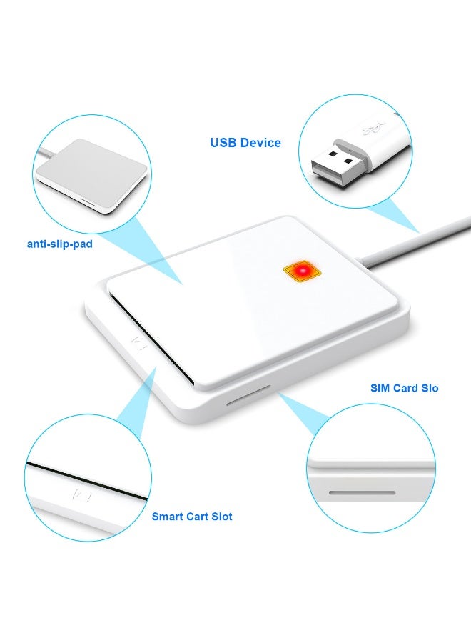 Rocketek 2 in 1Contact Smart Card & SIM Card Reader – Dual-Slot ISO 7816 USB 2.0 Hot-Swappable Device for PC - Image 5