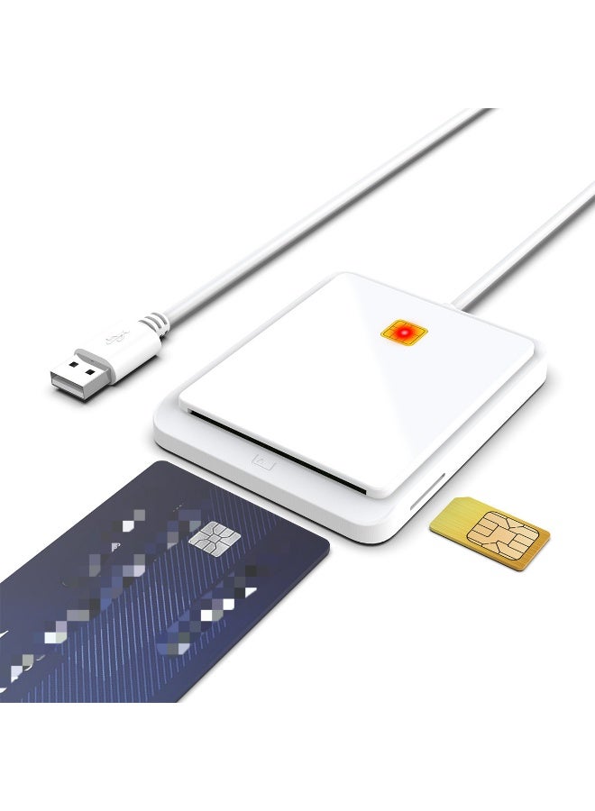 Rocketek 2 in 1Contact Smart Card & SIM Card Reader – Dual-Slot ISO 7816 USB 2.0 Hot-Swappable Device for PC - Image 1