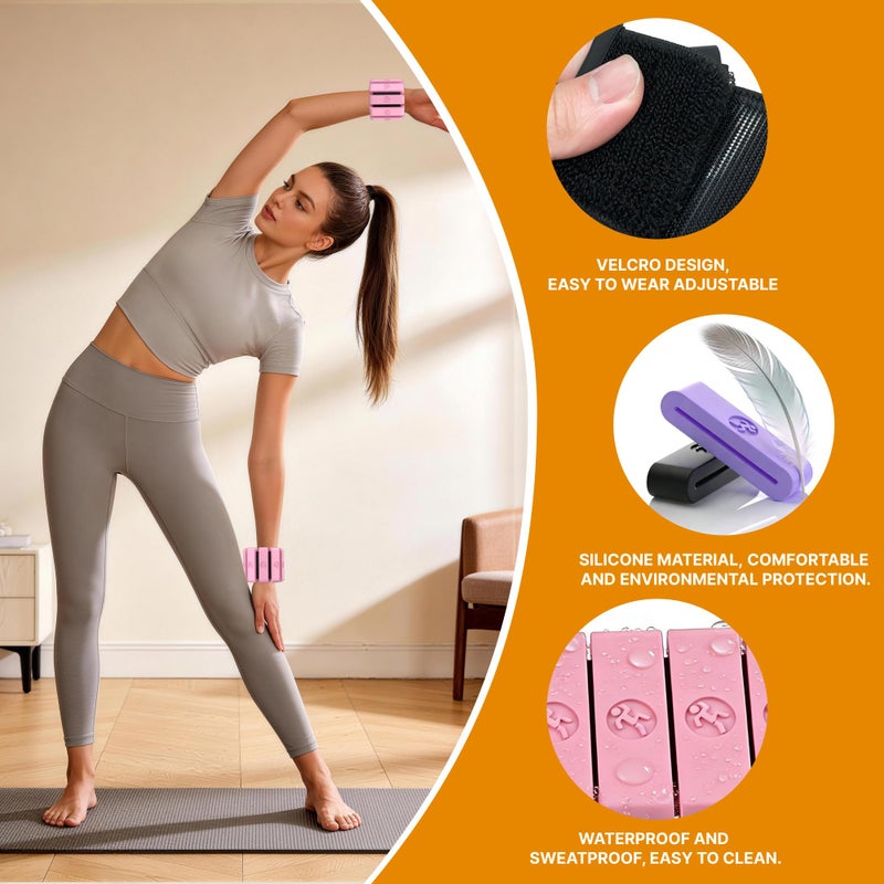 Sonkoloro Adjustable Wrist Weights for Women Men, Leg Weights for Women 0.75lb-1lb Each for Walking, Yoga, Dance, Barre, Gym (Black, 2.6LB(2 Pcs)) - Image 5