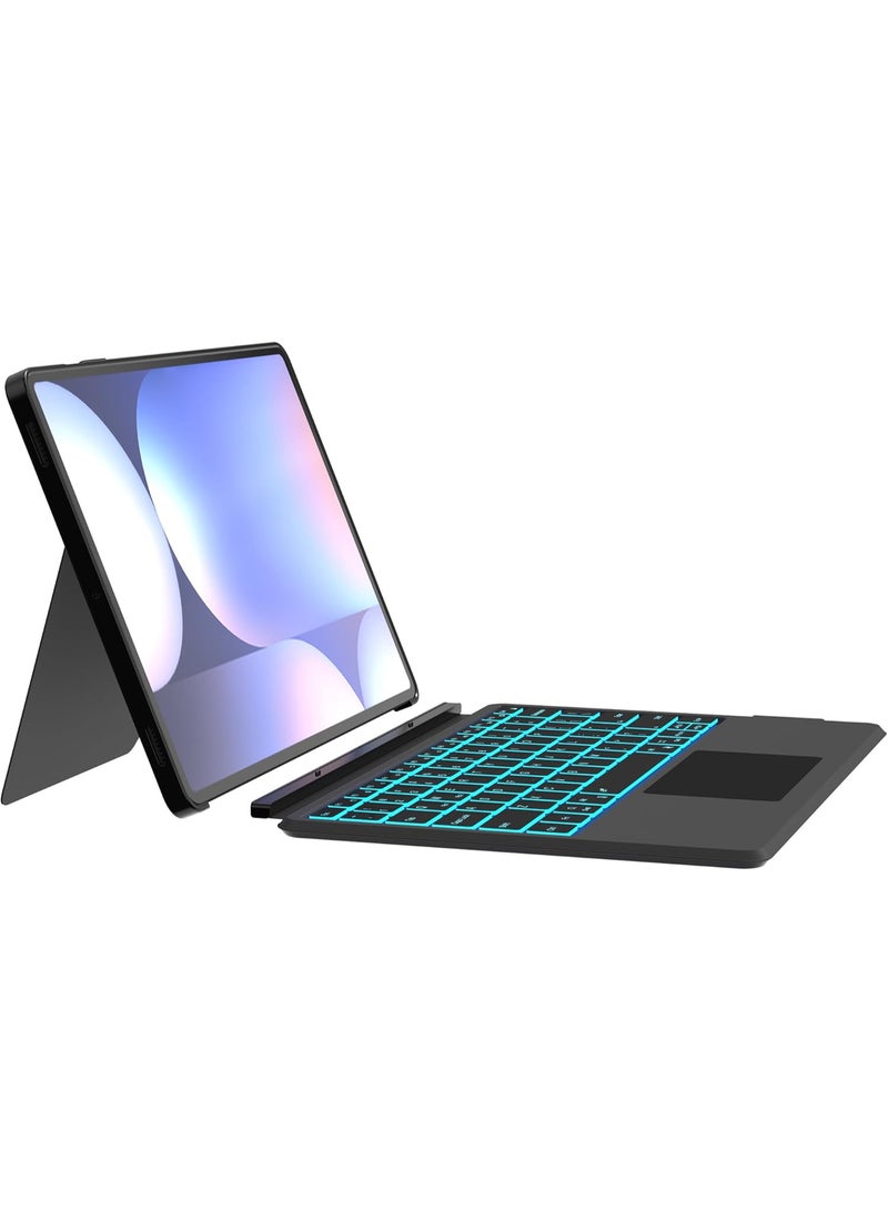 One-button DEX mode, 7-color backlight, smart touchpad, ultra-thin protective cover with S-PEN holder, keyboard case for Samsung Galaxy Tab S10+/S9+/S9 FE+ Plus 12.4 inches: - Image 1