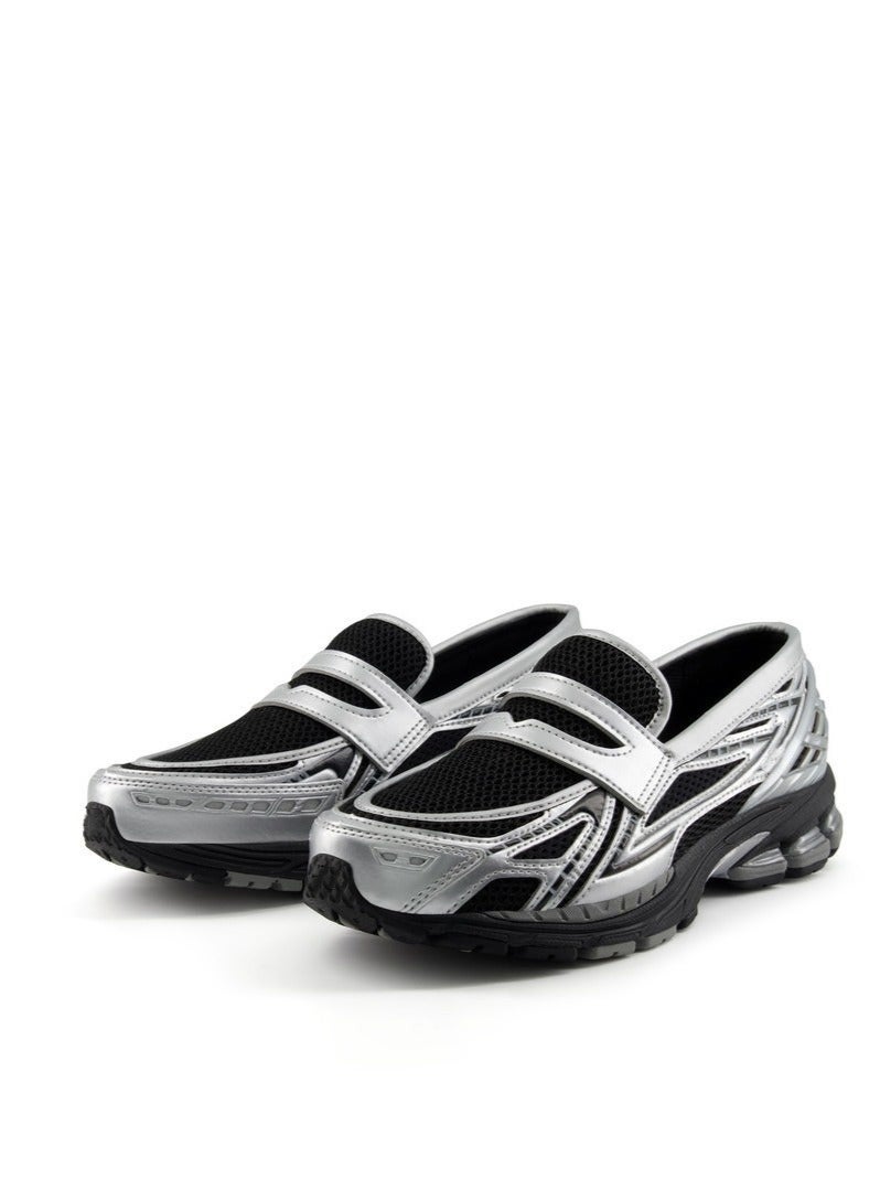 Casual Loafers/Slip-on Sneakers Shoes Silvery/Black For Women/Men/Students - Image 2