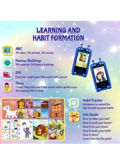 ERTYU Kids Smart Phone Toys for Boys Ages 3-7 with Dual Camera - Toddler Phone Toys with Learning Games, Travel Toys with MP3 Music Player for Birthday Gifts for 3 4 5 6 7 Year Old Kids (Blue1)  - Image 4