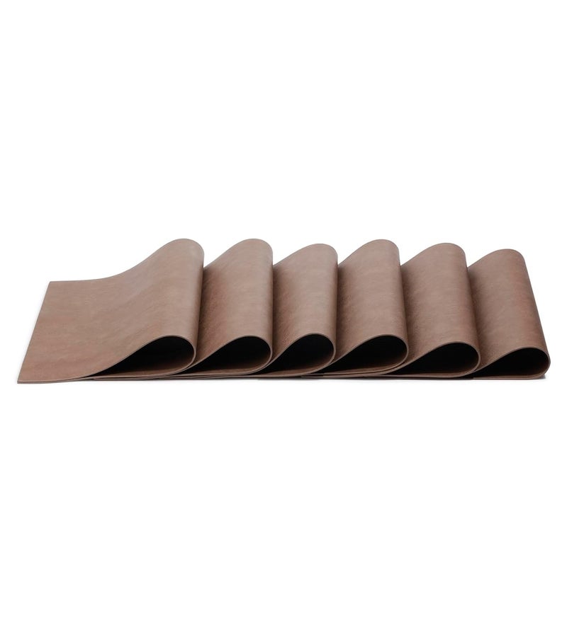 OBSESSIONS Set of 6 Premium Dark Brown PVC Table Placemats (30x45 cm) - Heat Resistant, Water Repellent, Wipeable, Stain Resistant, and Easy to Maintain - Perfect for Protecting Your Dining Table - Image 4