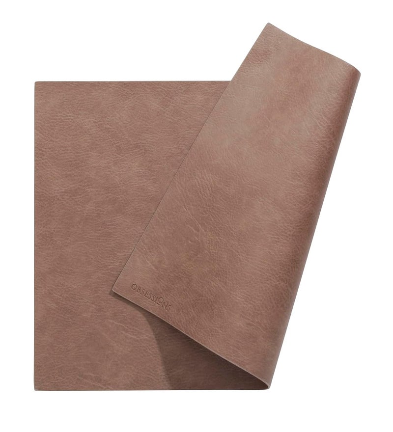 OBSESSIONS Set of 6 Premium Dark Brown PVC Table Placemats (30x45 cm) - Heat Resistant, Water Repellent, Wipeable, Stain Resistant, and Easy to Maintain - Perfect for Protecting Your Dining Table - Image 3