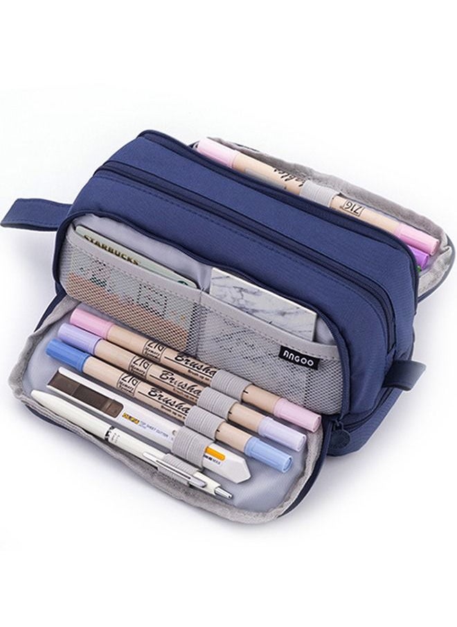 ANGOO Big Capacity Pencil Holders Canvas High Large Storage Pouch Marker Pen Case Simple Stationery Bag School College Office Organizer for Teens Girls Adults Student  - Image 2