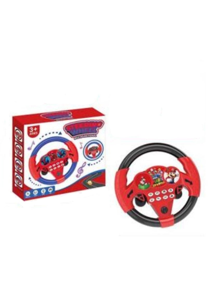 Mario Steering Wheel Driving Toys For Kids With Interactive Sound And Light Effects Multi Color And Shapes - Image 2
