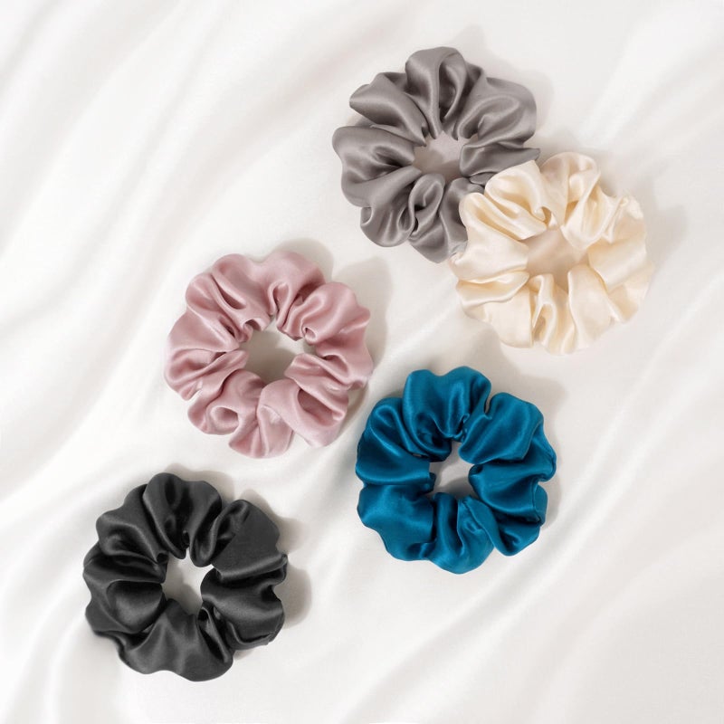 Zenssia Silk Scrunchies for Hair, Mulberry Silk Hair Ties for Women and Girls, No Damage Elastic Ponytail Holdersï¼ˆBlack, 3 Packï¼‰ - Image 5