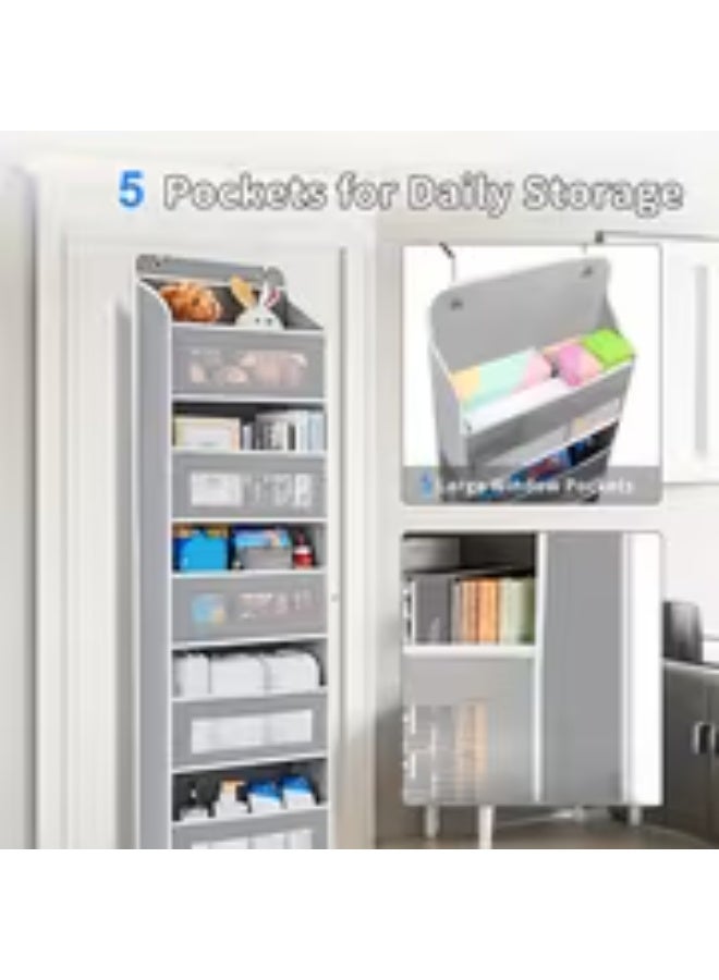 erorex 5-Tier Heavy-Duty Hanging Shelf Organizer – Large Capacity Anti-Tip Multilevel Storage Unit, Space-Saving Vertical Hanging Box for Closet & Small Spaces - Image 4