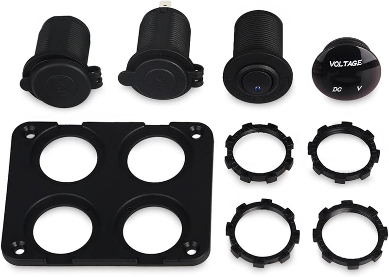 Wivplex 4 Hole Panel Dual USB Charger with Voltmeter - Image 3