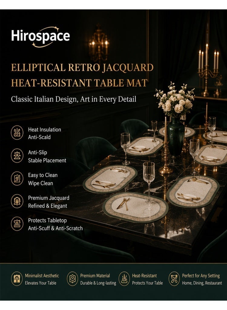 Hirospace Placemats Set,Set Of 8 Heat Resistant Stain Resistant Woven PVC Insulation Placemats,Durable Washable Elegant Table Mats For Dining - Image 1