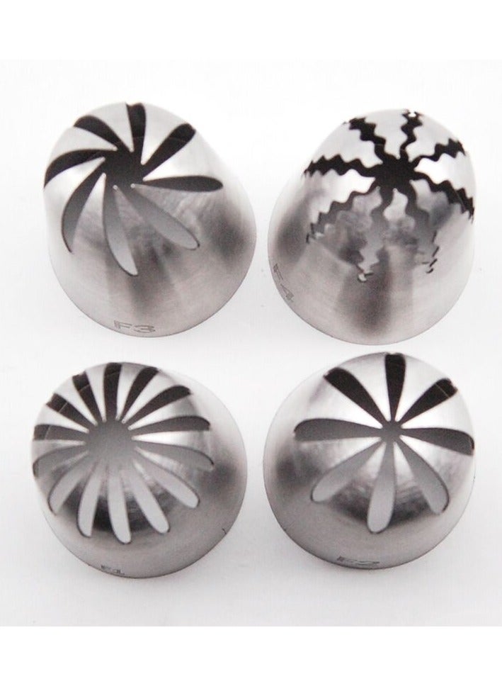 4pcs Russian Extra Large Stainless Steel Framed Nozzle Cookie Cake Cream Framed Flower DIY Baking Tool - Image 2