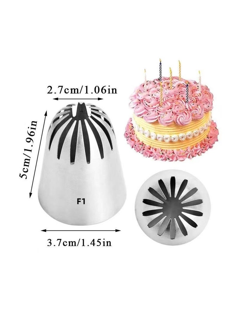 4pcs Russian Extra Large Stainless Steel Framed Nozzle Cookie Cake Cream Framed Flower DIY Baking Tool - Image 3