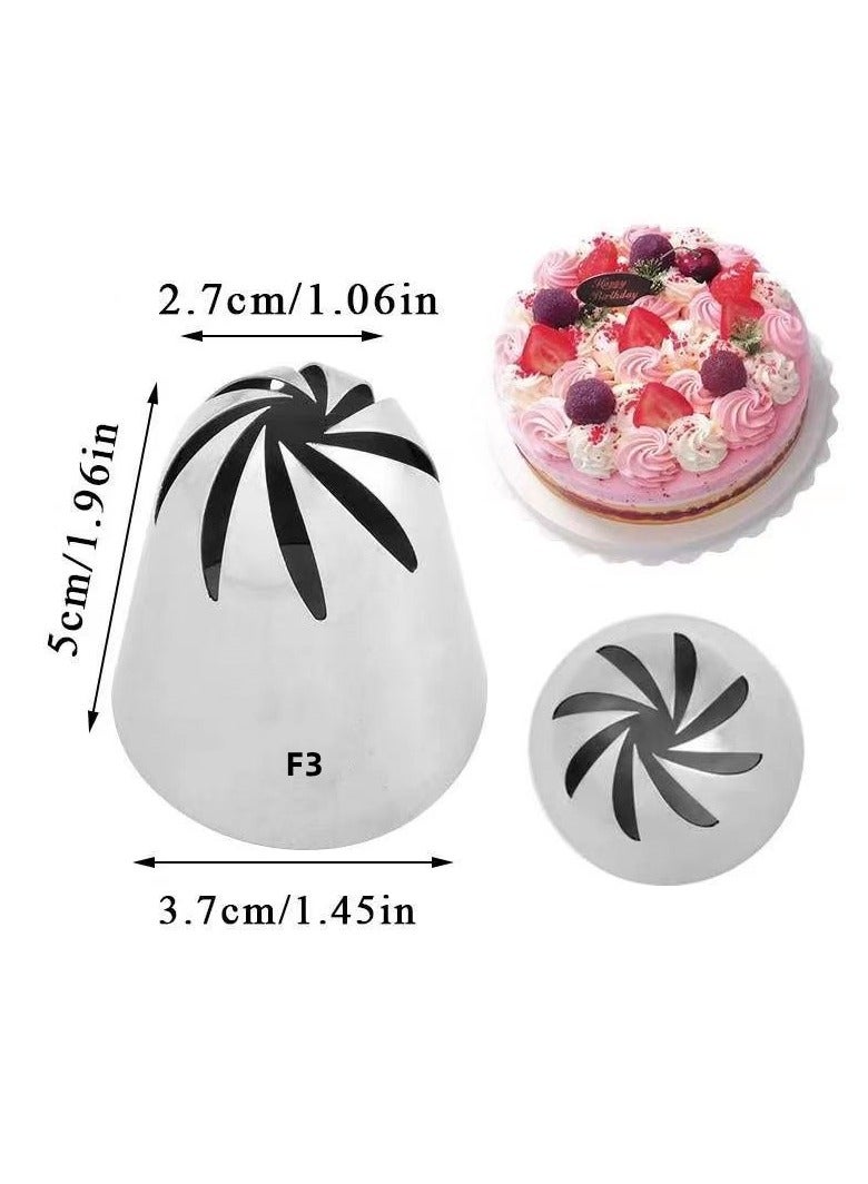 4pcs Russian Extra Large Stainless Steel Framed Nozzle Cookie Cake Cream Framed Flower DIY Baking Tool - Image 5
