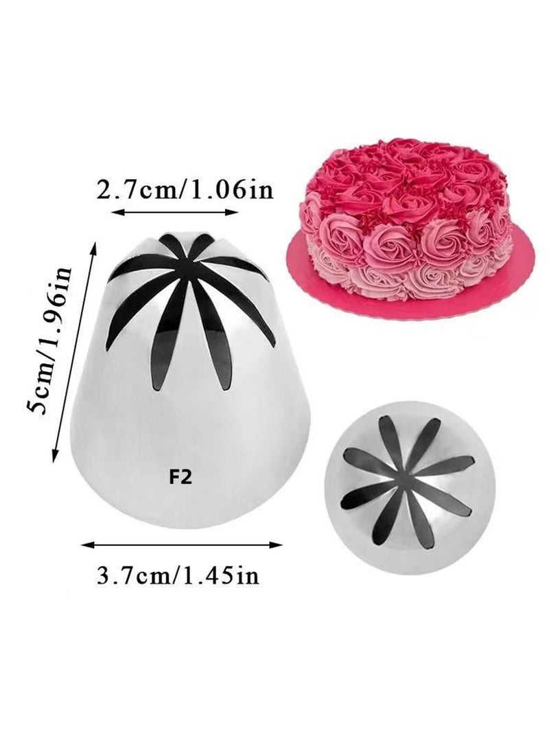 4pcs Russian Extra Large Stainless Steel Framed Nozzle Cookie Cake Cream Framed Flower DIY Baking Tool - Image 4