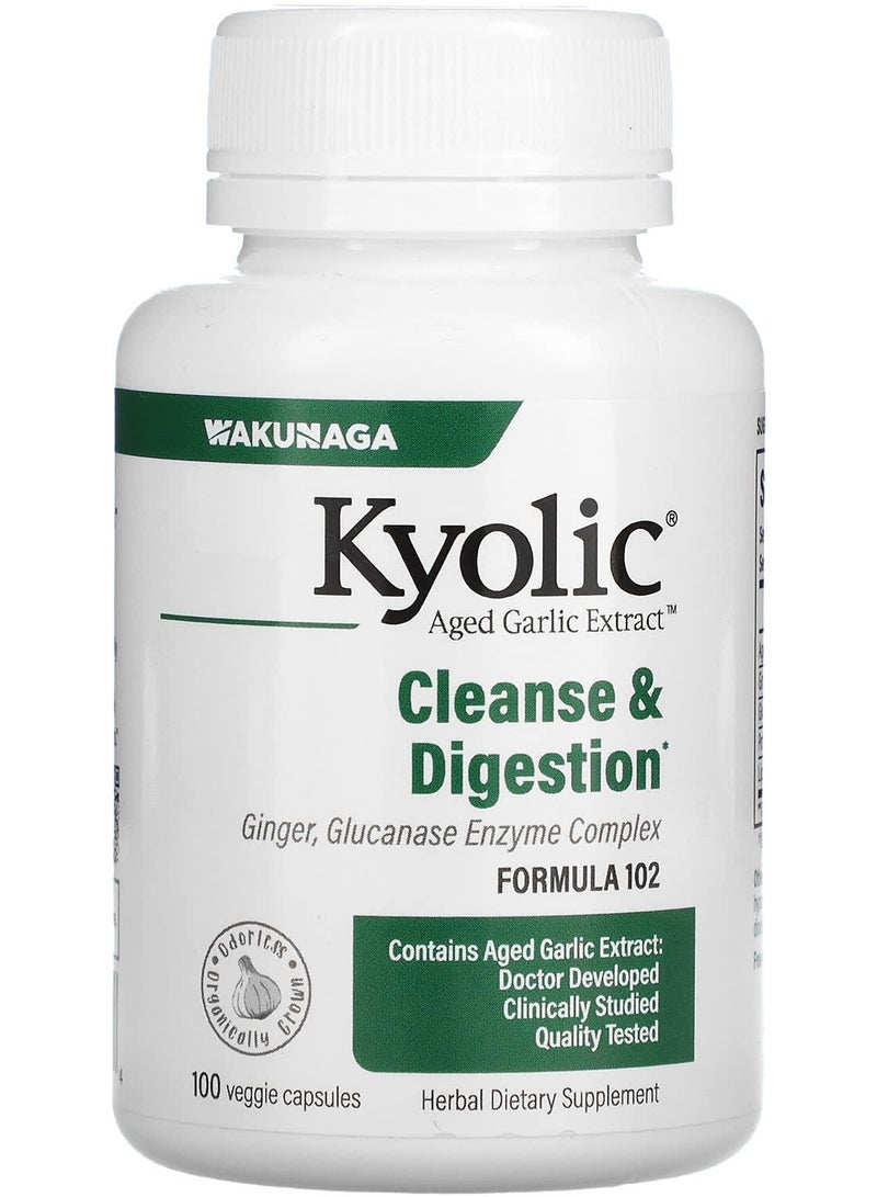 kyolic Aged Garlic Extract, Cleanse & Digestion Formula 102, 100 Veggie Capsules
