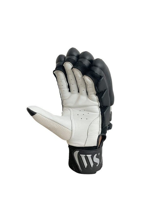 WHITEDOT SPORTS WHITEDOT SPORTS Citadel Levlon White Players Cricket Batting Gloves, Suitable for Mens Right Hand, Leather Batting Gloves Black,Large - Image 4