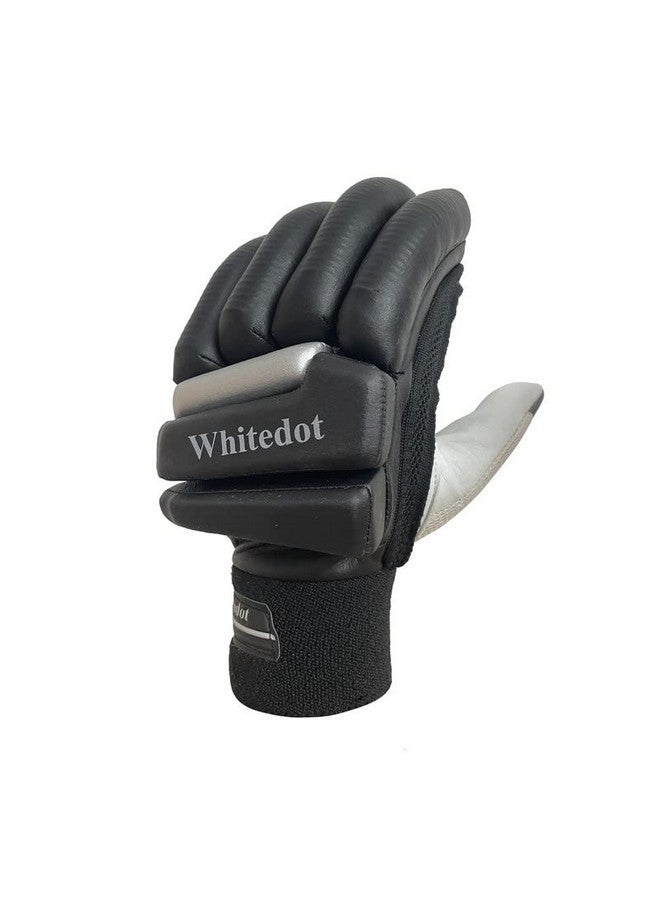 WHITEDOT SPORTS WHITEDOT SPORTS Citadel Levlon White Players Cricket Batting Gloves, Suitable for Mens Right Hand, Leather Batting Gloves Black,Large - Image 5