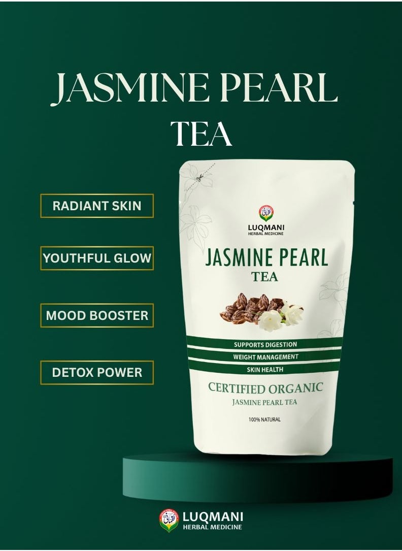 Luqmani 100% Pure Jasmine Pearls Green Tea for Weight Loss - Green Tea with Jasmine Buds - Loose Leaf Tea - 35 Gm