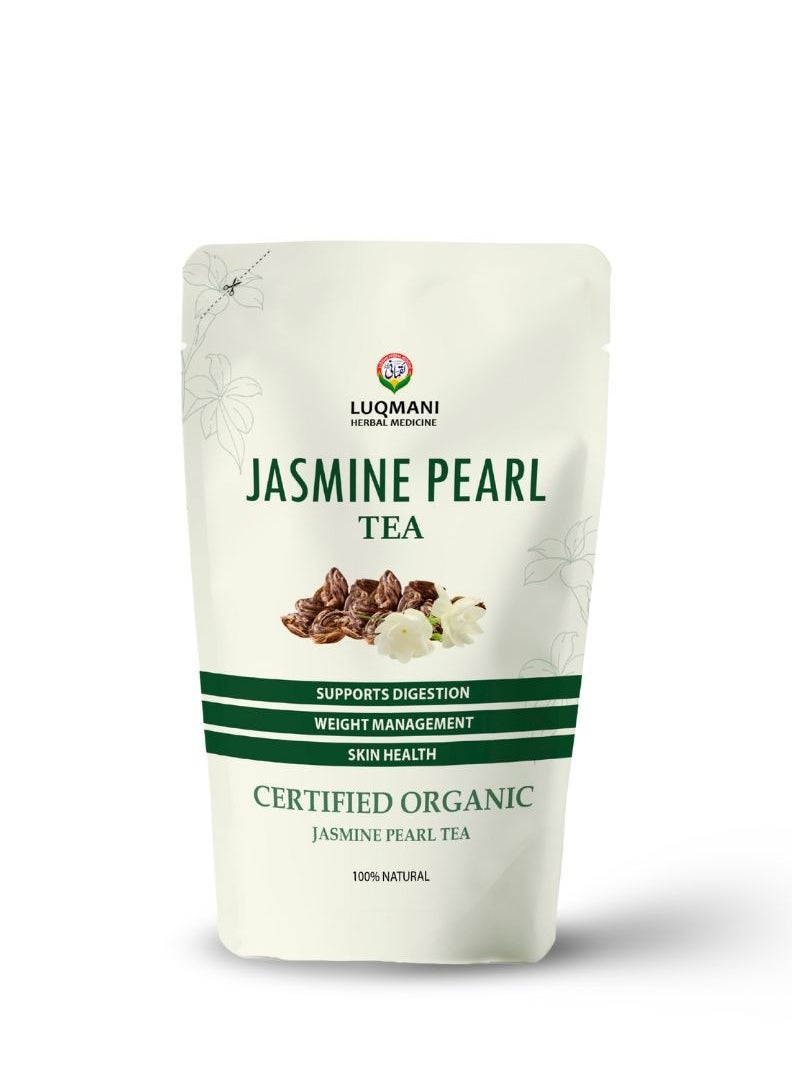 Luqmani 100% Pure Jasmine Pearls Green Tea for Weight Loss - Green Tea with Jasmine Buds - Loose Leaf Tea - 35 Gm