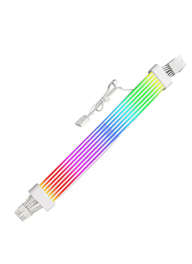 Truenort TrueNort VGA 12+4-Pin to 12+4-Pin 180°（Male+Female) ARGB Extension Cable White 