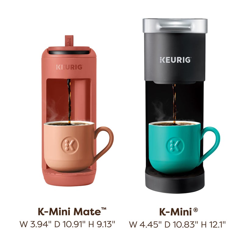 Keurig صانعة القهوة كيريج K-Mini ميت، لصنع كوب واحد من كبسولات K-Cup، تحضر حتى 12 أونصة، آلة قهوة مدمجة محمولة للمساحات الصغيرة، رائعة للغرف الجامعية والمكاتب، أحمر صخري - Image 5