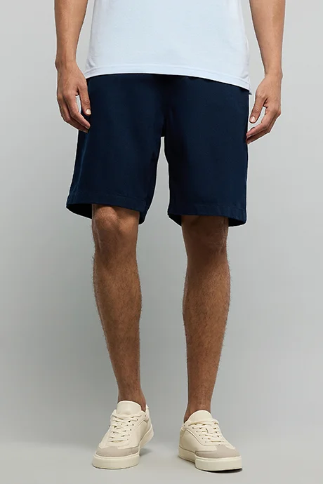 R&B Solid Shorts with Drawstring Waist