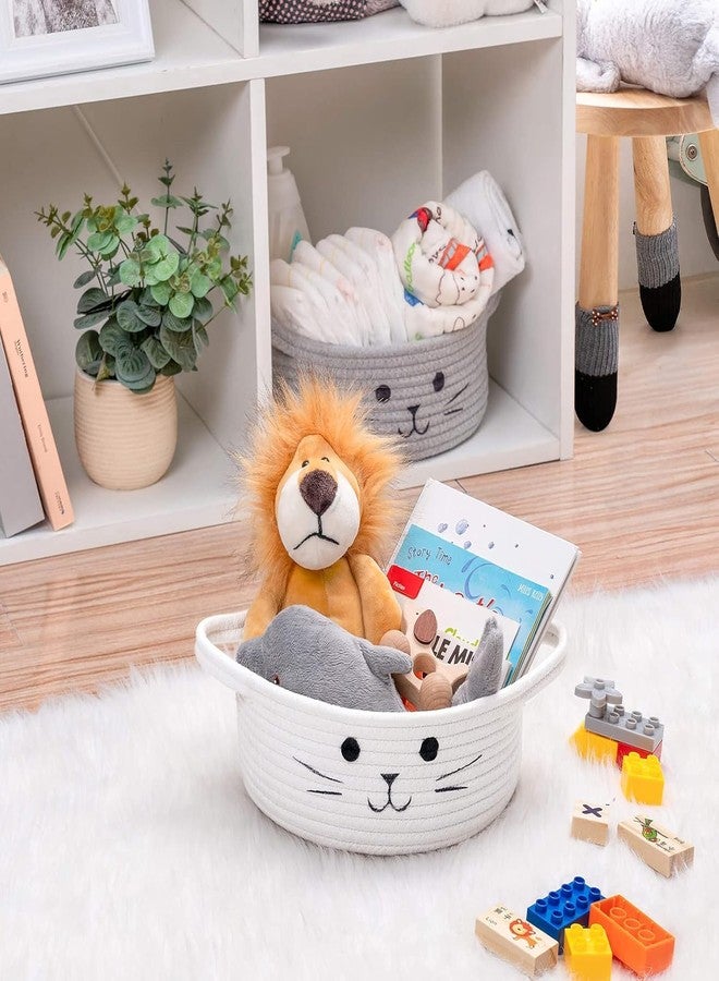 ALBY® Decor Basket, Nursery Basket for Baby Clothes, Toys, Laundry, Blanket, Cute Animal Storage Box, Large Woven Gift for Kids, Baby Showers- (WHITE, 13.8" W x 6" H) - Image 2