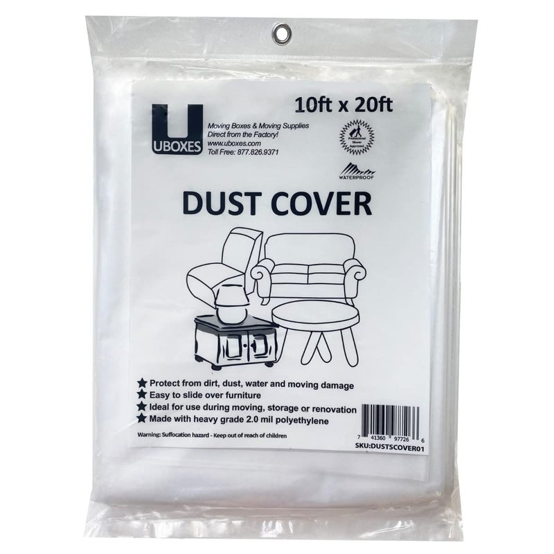 Uboxes Furniture Covers Protect Your Furniture With Our Versatile 10' X 20' Dust Cover, Clear - Image 1