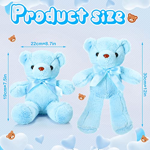 Aoriher 6 Pcs Bears Stuffed Animal Bulk Adorable and Cuddly Soft Cute Plush Gifts for Girlfriend Baby Shower Graduation Birthday Wedding Party FavorsBeige Brown Blue - Image 5
