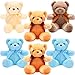 Aoriher 6 Pcs Bears Stuffed Animal Bulk Adorable and Cuddly Soft Cute Plush Gifts for Girlfriend Baby Shower Graduation Birthday Wedding Party FavorsBeige Brown Blue - Image 2