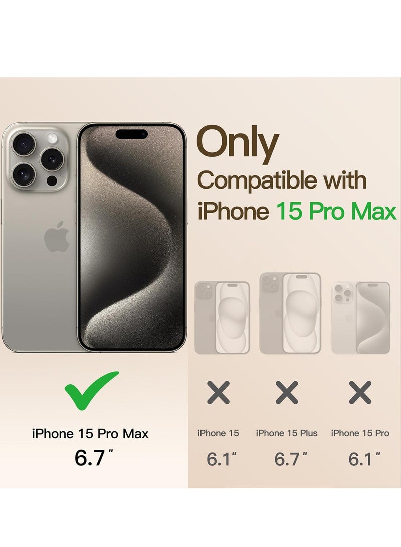 MIGOFAST iPhone 15 Pro Max 6.7-Inch, Camera Lens Full Protection Compatible with MagSafe Wireless Charging Shockproof Electroplated TPU Phone Cover Natural Titanium Matte - Image 2