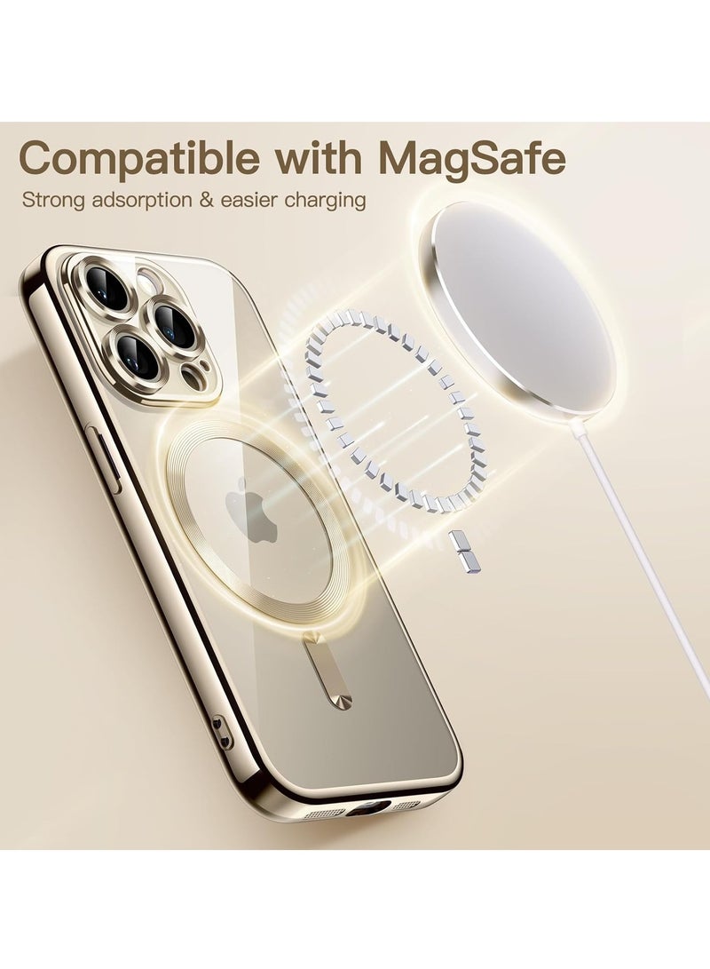 MIGOFAST iPhone 15 Pro Max 6.7-Inch, Camera Lens Full Protection Compatible with MagSafe Wireless Charging Shockproof Electroplated TPU Phone Cover Natural Titanium Matte - Image 4