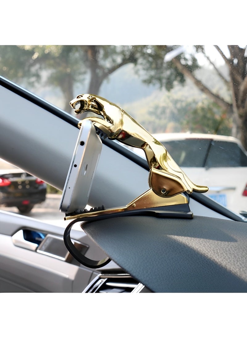 REOCLE Car-used Phone Holder in Leopard Shape 360° Rotatable and Ventilated Car Mobile Phone Holder with One-button Release Suitable for All iPhone & Android - Image 2