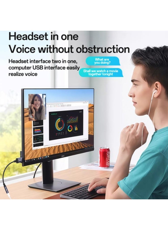 يسيدو محول صوت من سبيكة الألومنيوم إلى USB مقاس 3.5 مم من Yesido YAU46 (أسود) - Image 3