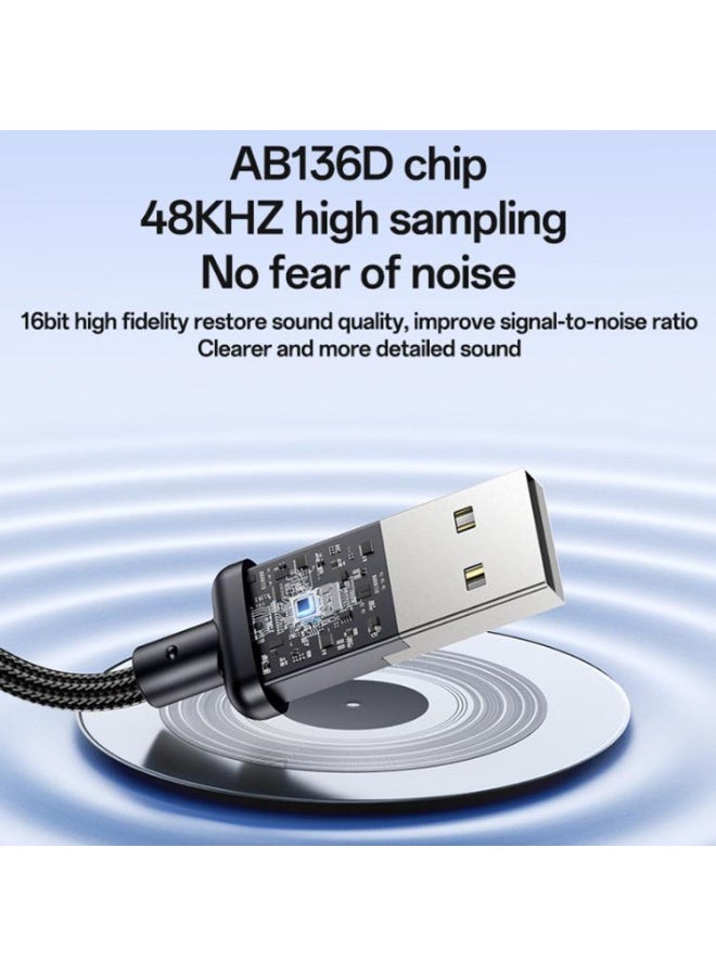 يسيدو محول صوت من سبيكة الألومنيوم إلى USB مقاس 3.5 مم من Yesido YAU46 (أسود) - Image 5