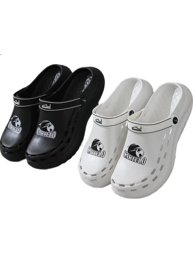 CARTELO Men'S Summer Hollow Shoes Casual Dual-Use Slippers Beach Sandals Cool Drag 1568 Black 40-41 - Image 1